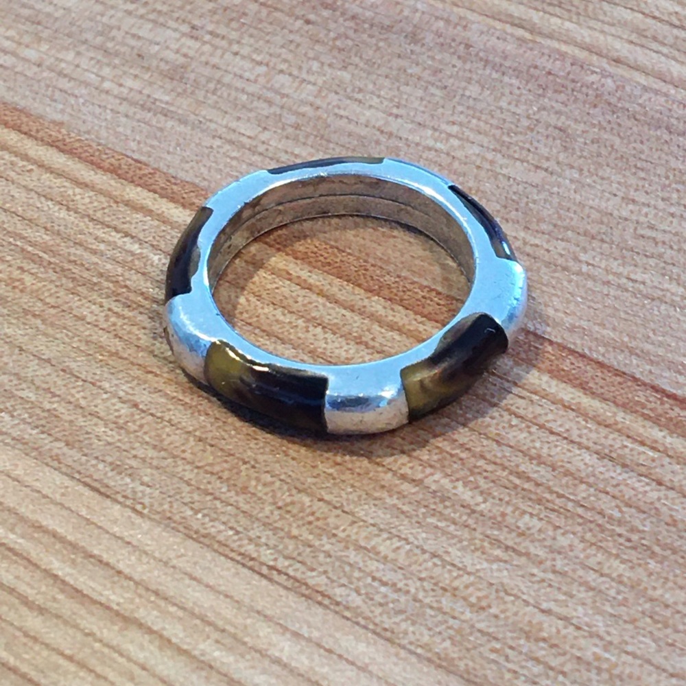 Sterling silver ring with stones (size 8)